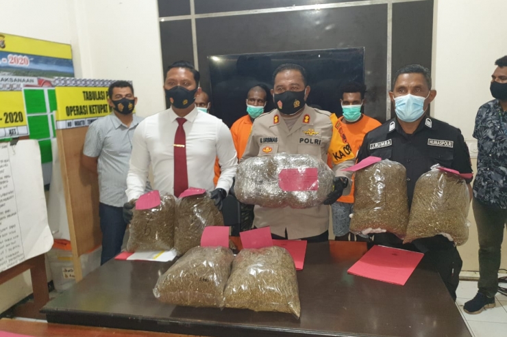Empat Warga PNG Ditangkap Edarkan 10 Kg Ganja di Jayapura