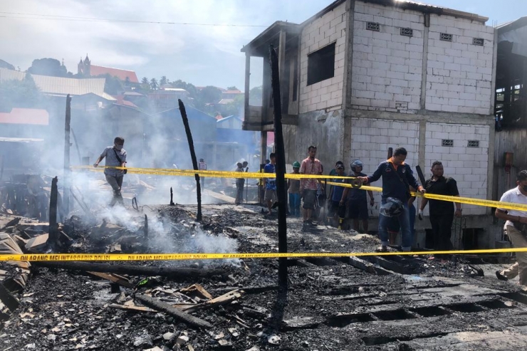 Polisi Selidiki Kebakaran 14 Unit Rumah Warga di Dok IX Kota Jayapura
