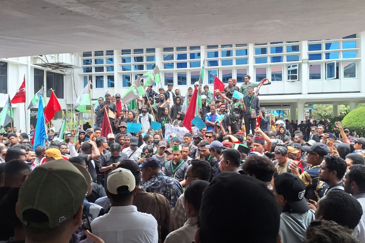 Aksi Damai Mahasiswa Cipayung Plus di kantor DPRP dan Mapolda Papua, Sampaikan Sejumlah Tuntutan